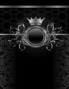 Silver vintage frame template Stock Illustration