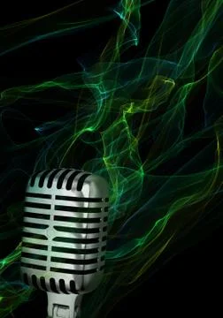 Silver vintage microphone Stock Illustration