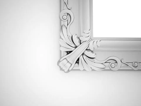 Silver vintage mirror frame concept Stock Illustration