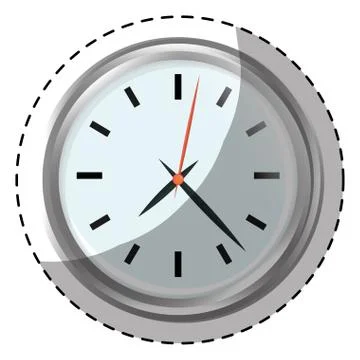 Silver wall clock icon image Stock Illustration