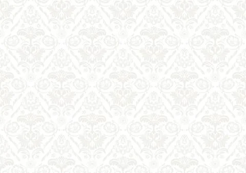 Silver Wallpaper with Damask Pattern Stock Illustration