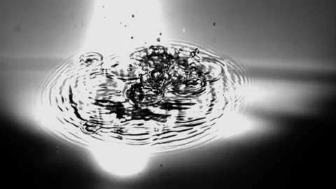 Silver Water Drips Slow Motion Stock Footage 71435396