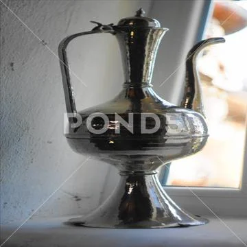Silver water pitcher Stock Photos