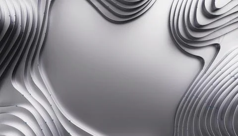 Silver Wave Background. Abstract Minimal Exterior Design. Stock Illustration