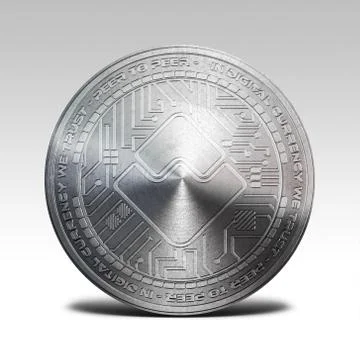 Silver waves coin isolated on white background 3d rendering Stock Illustration