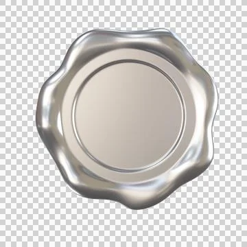 Silver wax seal with empty blank center Stock Illustration