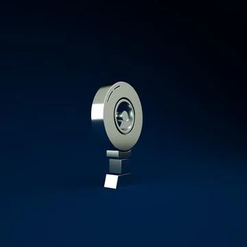 Silver Web camera icon isolated on blue background. Chat camera. Webcam icon. 스톡 일러스트