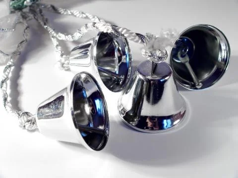 Silver wedding bells Stock Photos