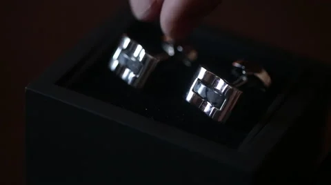 Silver Wedding Cufflinks Stock Footage 65052496