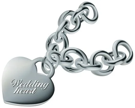 Silver Wedding Heart Illustrazione stock