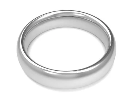 Silver wedding rings concept  3d illustration Stock Illustration