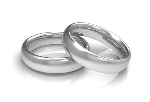 Silver wedding rings concept   3d illustration Stock Illustration