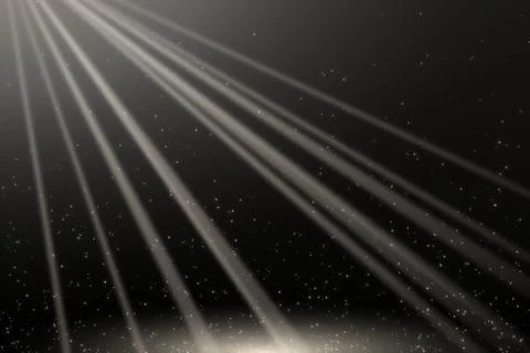 Silver White Light Rays Across a Black Abstract Background Illustrazione stock