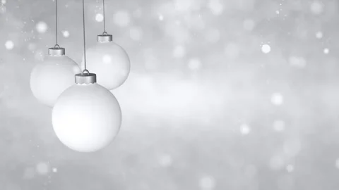 Silver white loop new year decorations with flickering lights Видео 338406286
