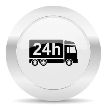 Silver white web glossy icon Stock Illustration