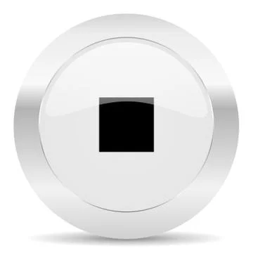 Silver white web glossy icon Stock Illustration