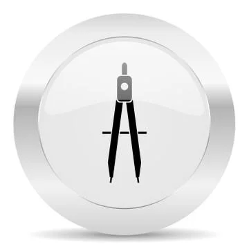 Silver white web glossy icon Stock Illustration