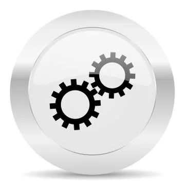 Silver white web glossy icon Stock Illustration