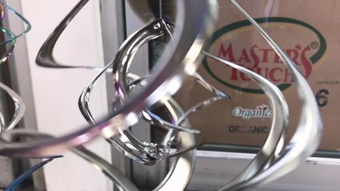 Silver Windspinner Close-Up Stock Footage 247295231