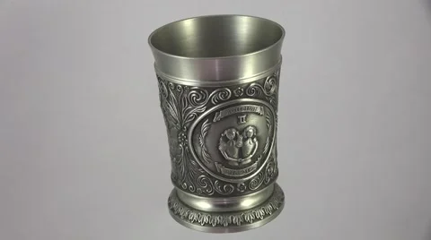 Silver wine cup. 4K. 스톡 동영상 45188327