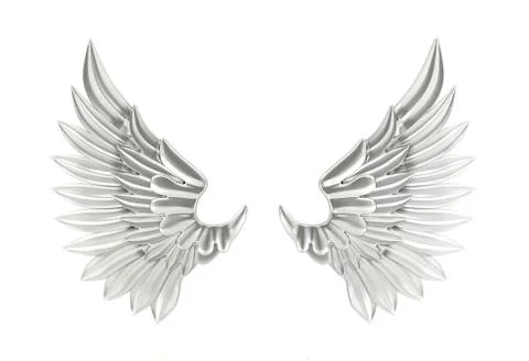 Silver wing isolated Stock Illustration