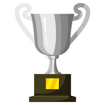 Silver winner cup, on a white background. Stock Illustration