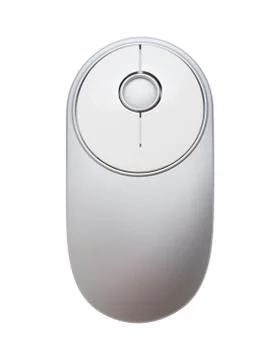 Silver wireless mouse isolated on white background Foto stock