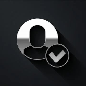 Silver Worker icon isolated on black background. Business avatar symbol use.. 스톡 일러스트