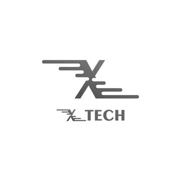 Silver X Letter Technology Logo Template. Vector. Icon Stock Illustration