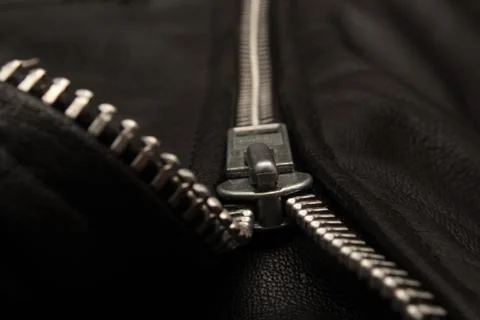 Silver Zipper Closeup Stock Photos