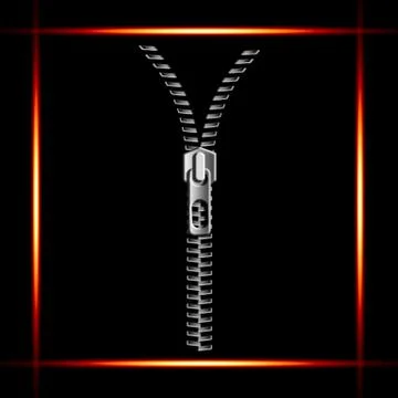 Silver zipper Stock Illustration