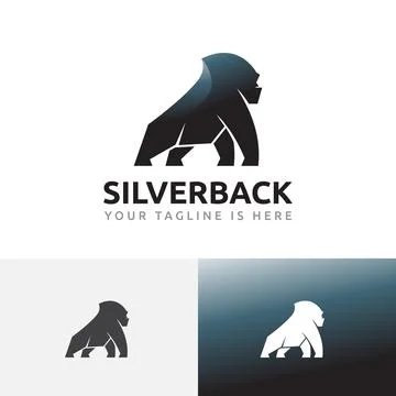 Silverback Strong Gorilla Big Monkey Jungle Mascot Logo Stock Illustration
