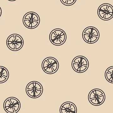 Silverfish treatment line seamless pattern Stock Illustration