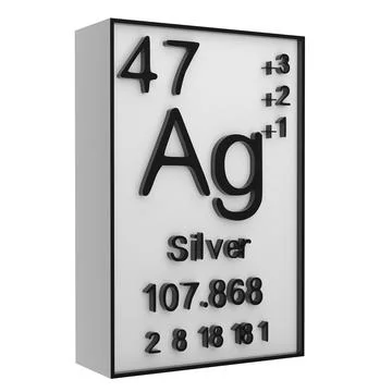 Silver,Phosphorus on the periodic table of the elements on white blackgroun.. Stock Illustration
