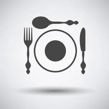 Silverware and plate icon Stock Illustration