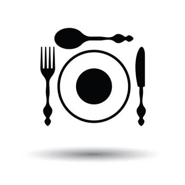 Silverware and plate icon Stock Illustration
