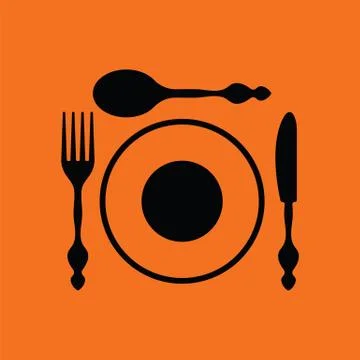 Silverware and plate icon Stock Illustration