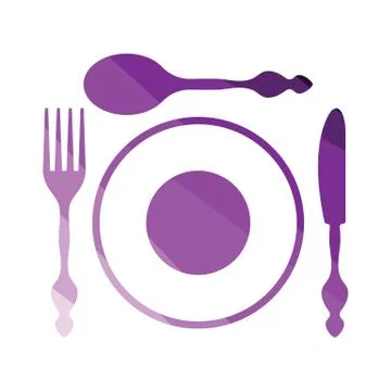 Silverware and plate icon Stock Illustration