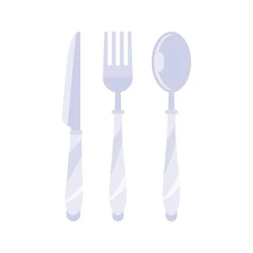 Silverware Cutlery Set with Knife, Fork, and Spoon Stock-Illustration
