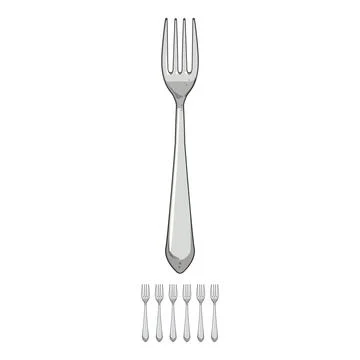 Silverware fork cartoon vector graphic Stock Illustration