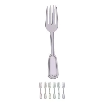 Silverware fork vector cartoon graphic Stock Illustration