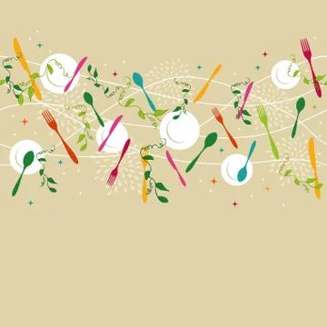 Silverware pattern illustration Stock Illustration