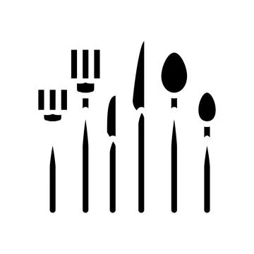 Silverware utensil glyph icon vector illustration Stock Illustration