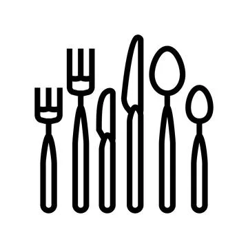 Silverware utensil line icon vector illustration Stock Illustration