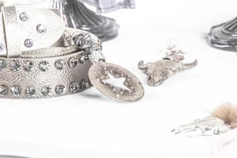 Silverware with white background settings Foto stock