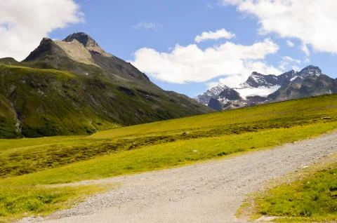 The Silvretta massif in the Central Eastern Stock Photos