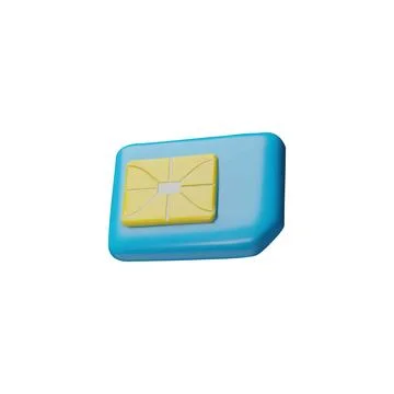 Sim card 3D vector icon, GSM wireless microchip for mobile phone, smartphone 스톡 일러스트