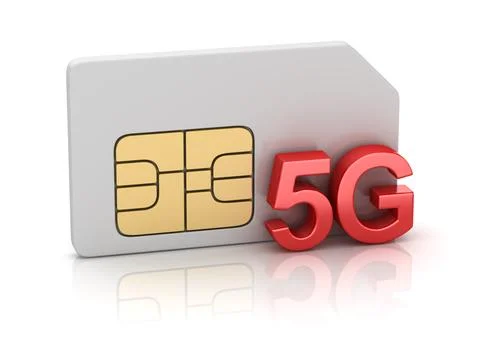 Sim Card with 5g Stock Illustration