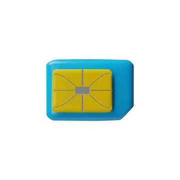 Sim card and microchip 3D vector icon, GSM wireless equipment for mobile phone Stock Illustration