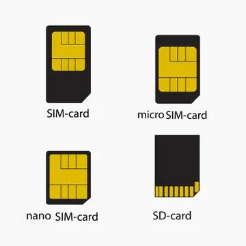Sim card and SD card icons Stock Illustration